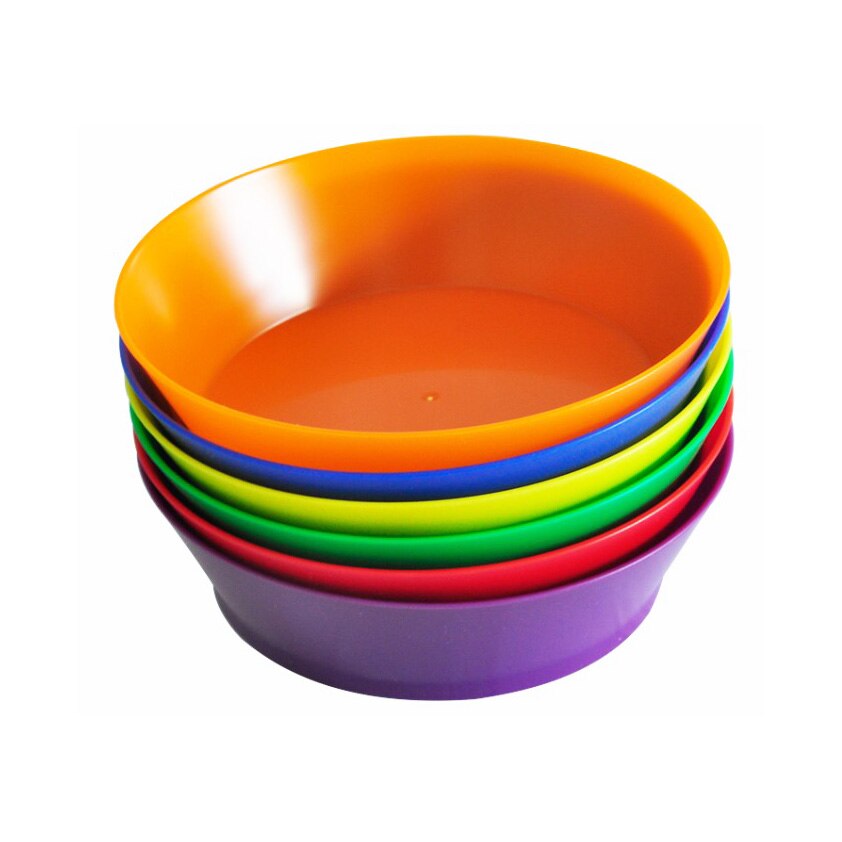 Baby Educational Toy Color Sorting Plate Bowl For Classify Different Color And Contain Small Figures 6pcs/set