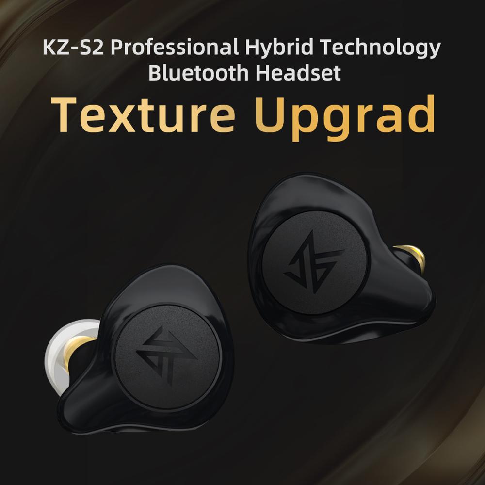 KZ S2 1BA+1DD TWS Wireless Bluetooth 5.0 Earphones AAC Touch Control Earphones Hybrid Earbud Headset Noise Sport KZ S1 Z1 Z3 E10