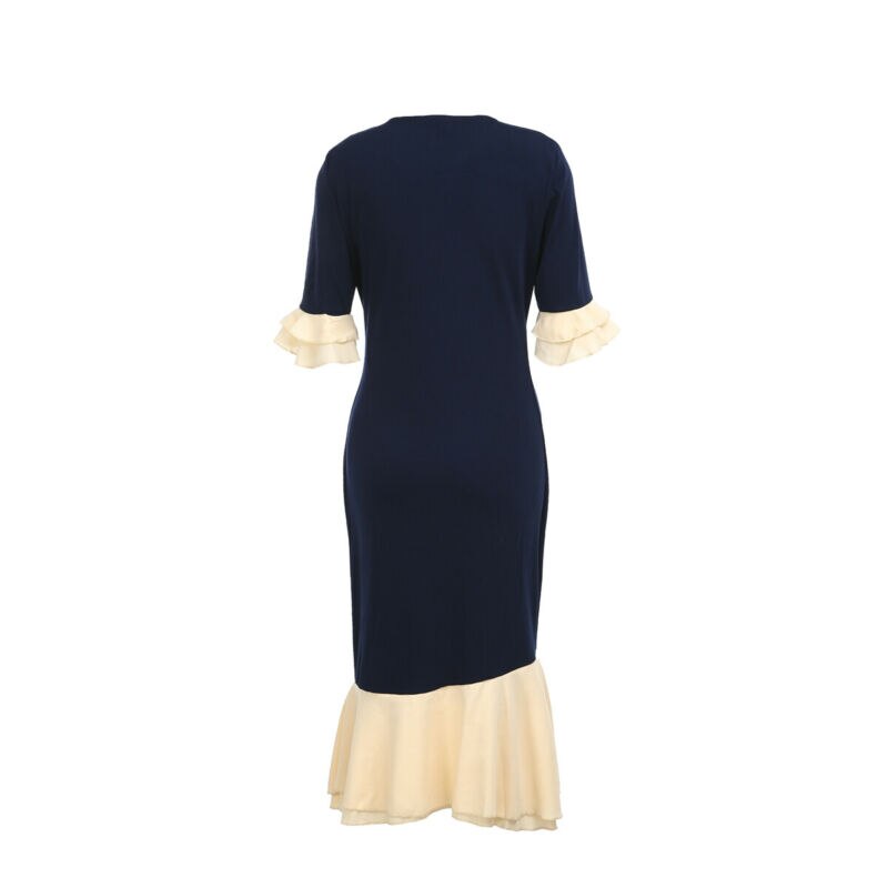 Elegante frauen Büro Dame Formale Tragen Halbe Hülse Kleider Damen Business Arbeit Party Bleistift Kleid Anzug S-4XL