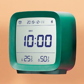 Xiaomi-reloj despertador ClearGrass con Bluetooth, Termómetro Digital, control de temperatura y humedad, luz nocturna, 3 en 1: Green