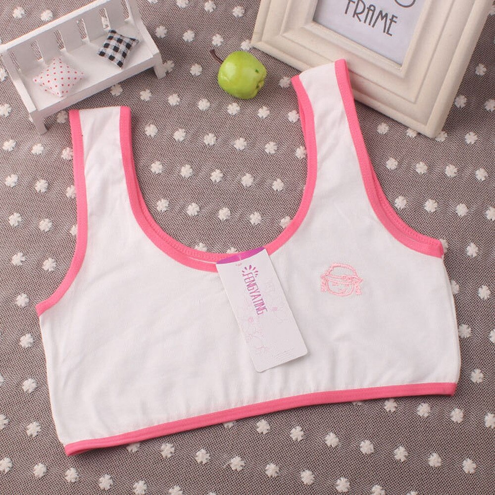Lovely Baby Girls Tanks Printing Underwear Bra Vest Cotton Children Underclothes Sport Undies Camisoles 1220