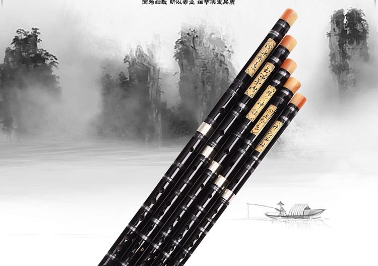 Kinesisk bambu flöjt tvärgående bambu flauta träblås musikinstrument dizi 3 färg bra röst panflöjt