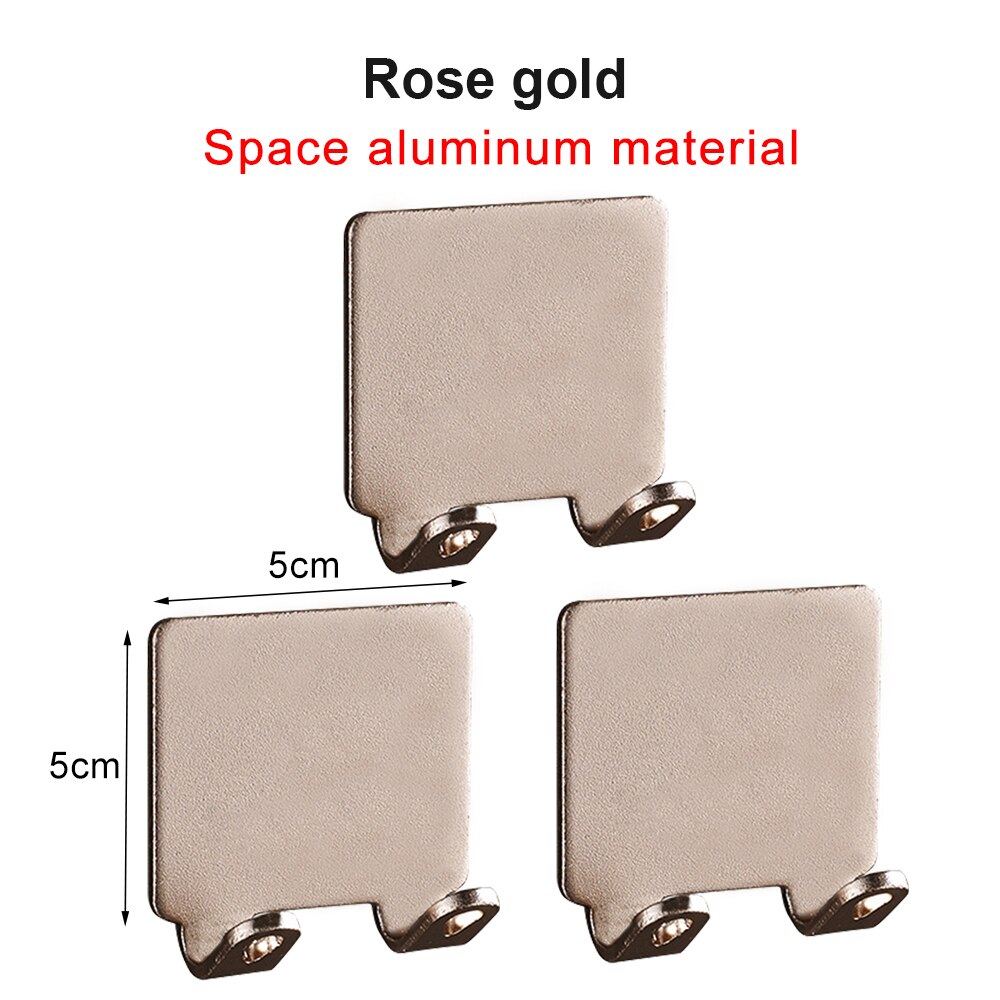 1/2/3Pcs Punch Gratis Scheren Scheermes Houder Mannen Scheren Scheerapparaat Opslag Haak Wandplank Badkamer Scheermes rek Muur Keuken Accessoires: A Rose Gold 3 PCS