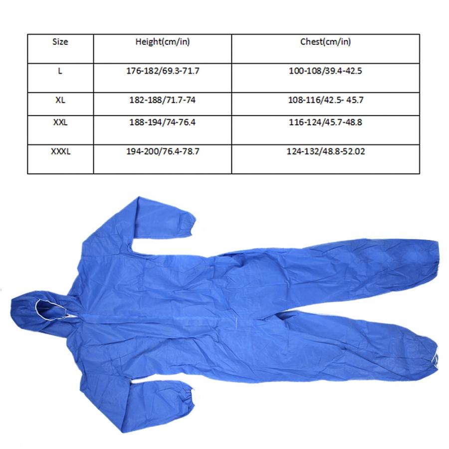 Overall Protective Suit 3-Layer Non-Woven Fabric Light Clothing Dark Blue
