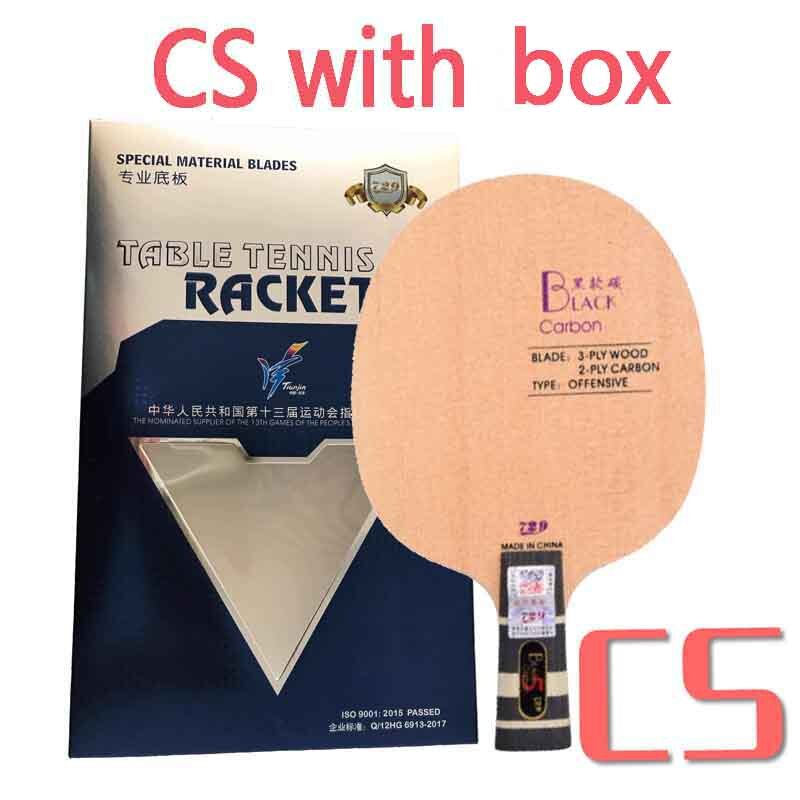 Friendship 729 Black Blue Yellow ALC Carbon Table Tennis Blade Offensive Ping Pong Racket Bat: Black CS with box