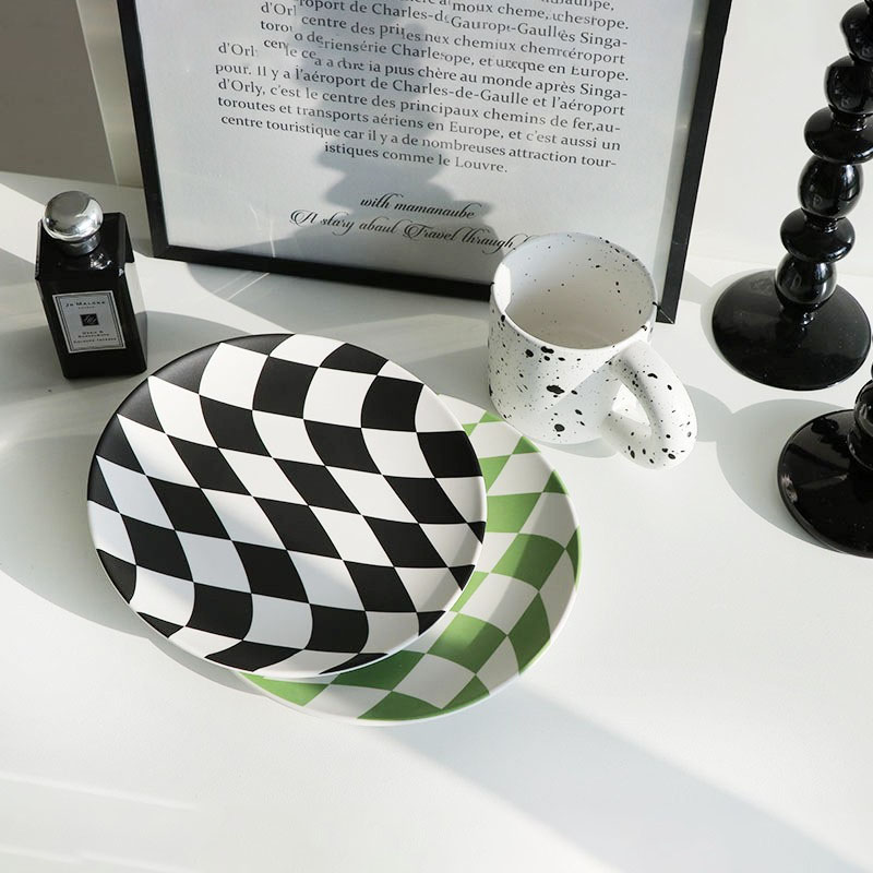 Nordic home decoration simple bamboo fiber plate degradable plate fruit plate dessert plate cold plate