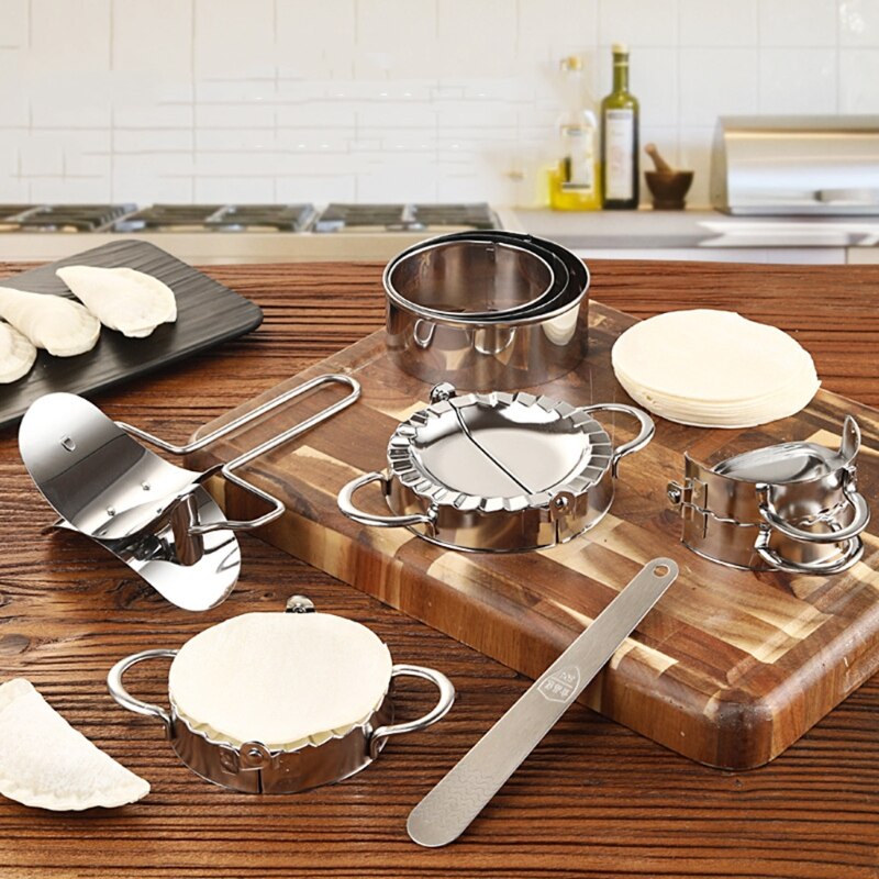 Stainless Steel Dumpling Maker 3 Pcs Small Medium and Large Dumpling Mold Dough Press Cutter Wrapper Pie Crimper Pastry Tools Ra