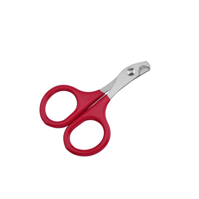Pet Cat Dog Nail Clipper Cutter Stainless Steel Grooming Scissors Clippers Claw Nail Scissors with Lock: Red / S