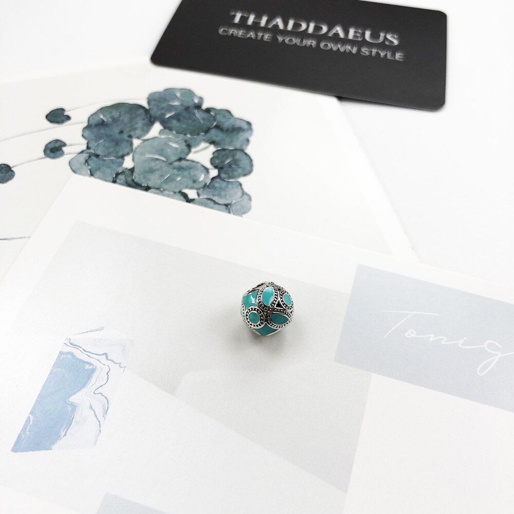 Kralen groen etnisch ,925 sterling zilveren kralen past armband winter europa ketting karma bedels europese sieraden accessoires