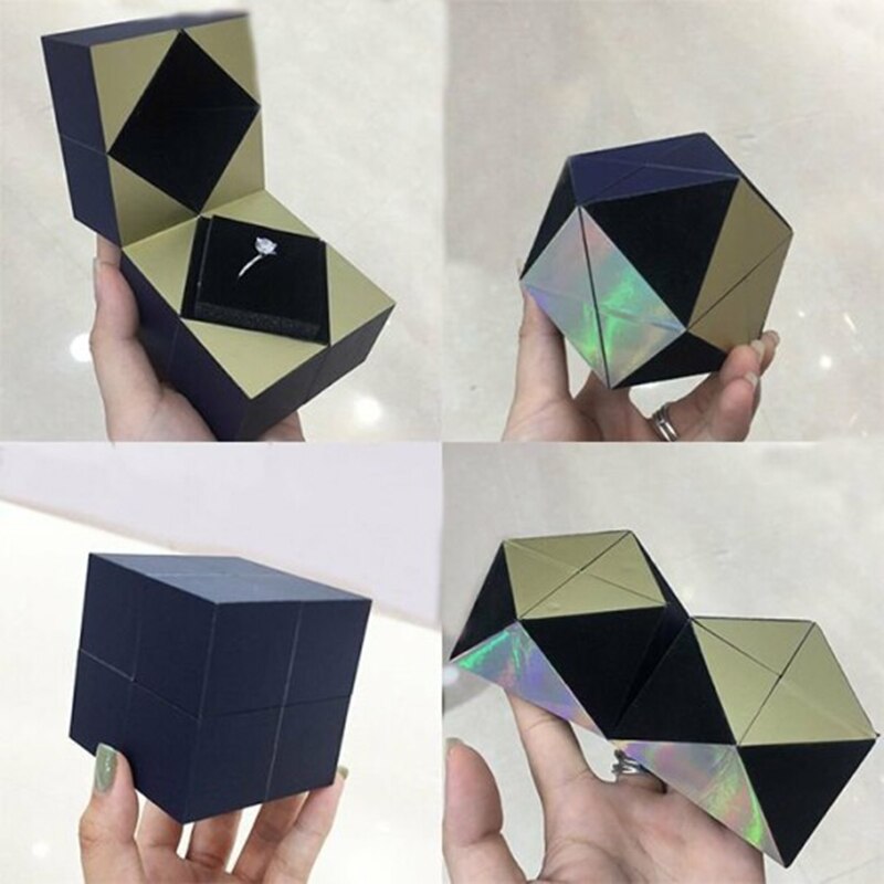 Puzzle Jewelry Box Magical Ring Box for Valentine's Day Proposal Engagement Wedding GHS99