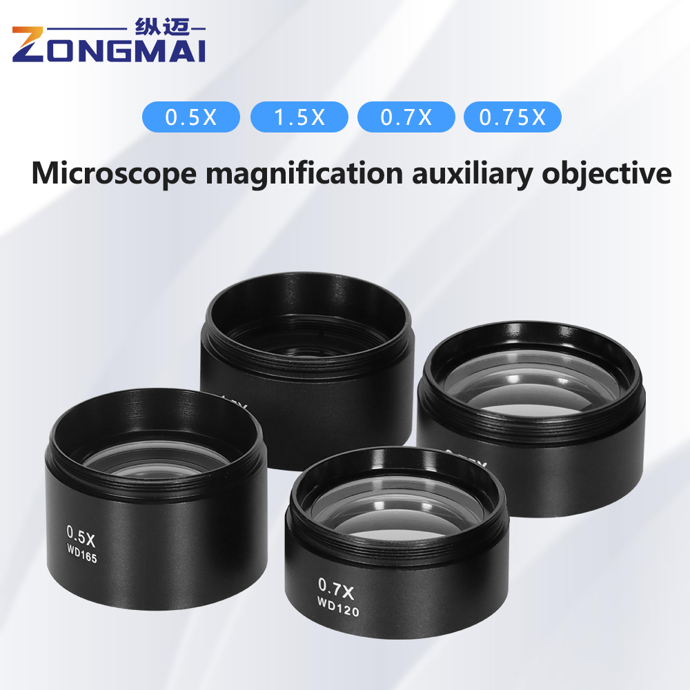 0,5X 0,7X 0,75X 1,5X 2,0X Schnittstellengröße 48MM Mikroskop-Objektiv ErhöHenne Sie sterben Vergrößerung Vergrößerung Staubfilter