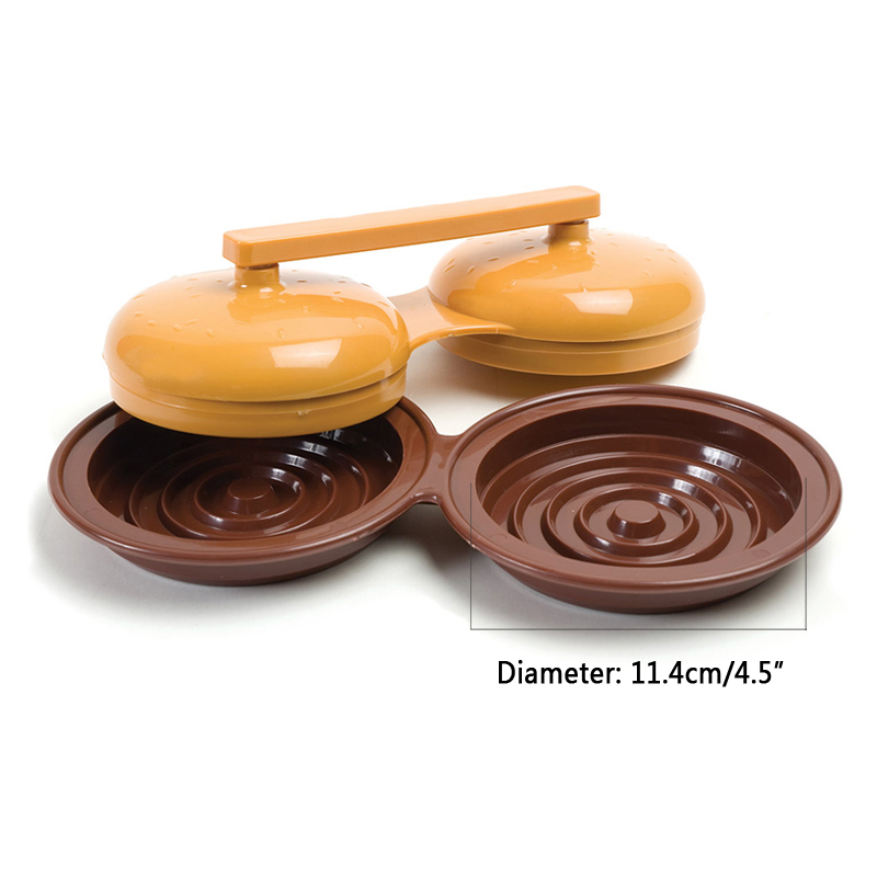1 sett plast dobbel hamburger trykk burger maker til burger trykk hamburger patties maker hamburger form bbq tilbehør