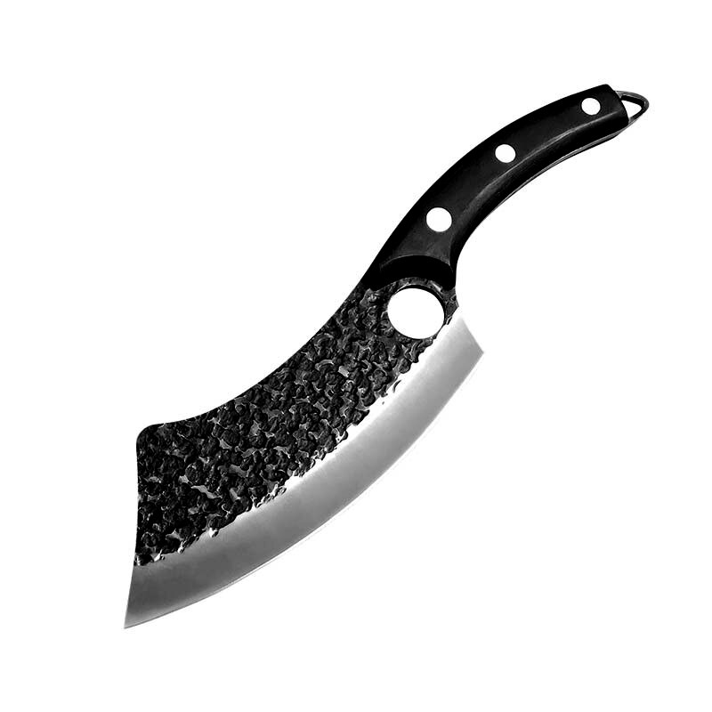 Damast Edelstahl Küchenmesser Mit Mantel Professionelle Handgemachte Fleisch Cleaver Geschmiedet Boning Messer Kochen Werkzeuge: Knife E Black