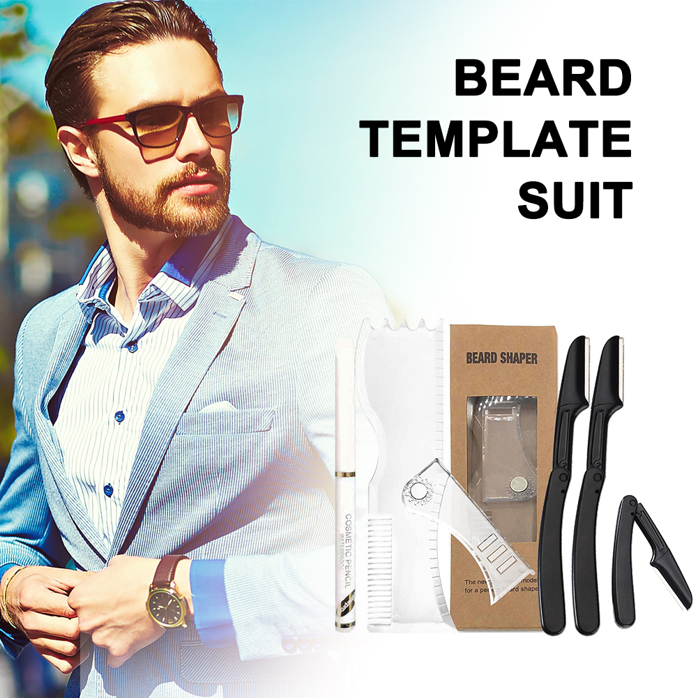 Gesichts haar Vorlage Kit verstellbare Bart Shaper Schnurrbart Trimmen Set praktische Bart Schablone Führung rutsch feste Styling-Tool
