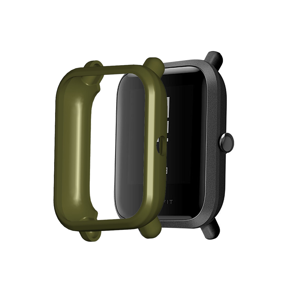 Funda protectora FIFATA de TPU para Xiaomi Huami Amazfit Bip S/Bip, funda a prueba de golpes para relojes inteligentes Amazfit Bip Lite 1S / 2: Dark green / For Amazfit Bip S