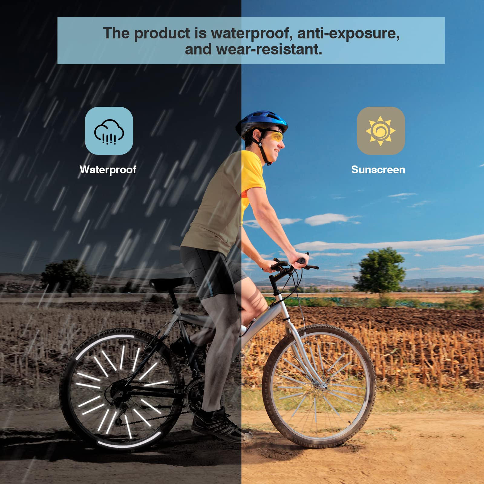 Reflector de radios para bicicleta, Clip de tubo, visibilidad de 360 °, conducción segura por la noche para todos los radios estándar de la bicicleta