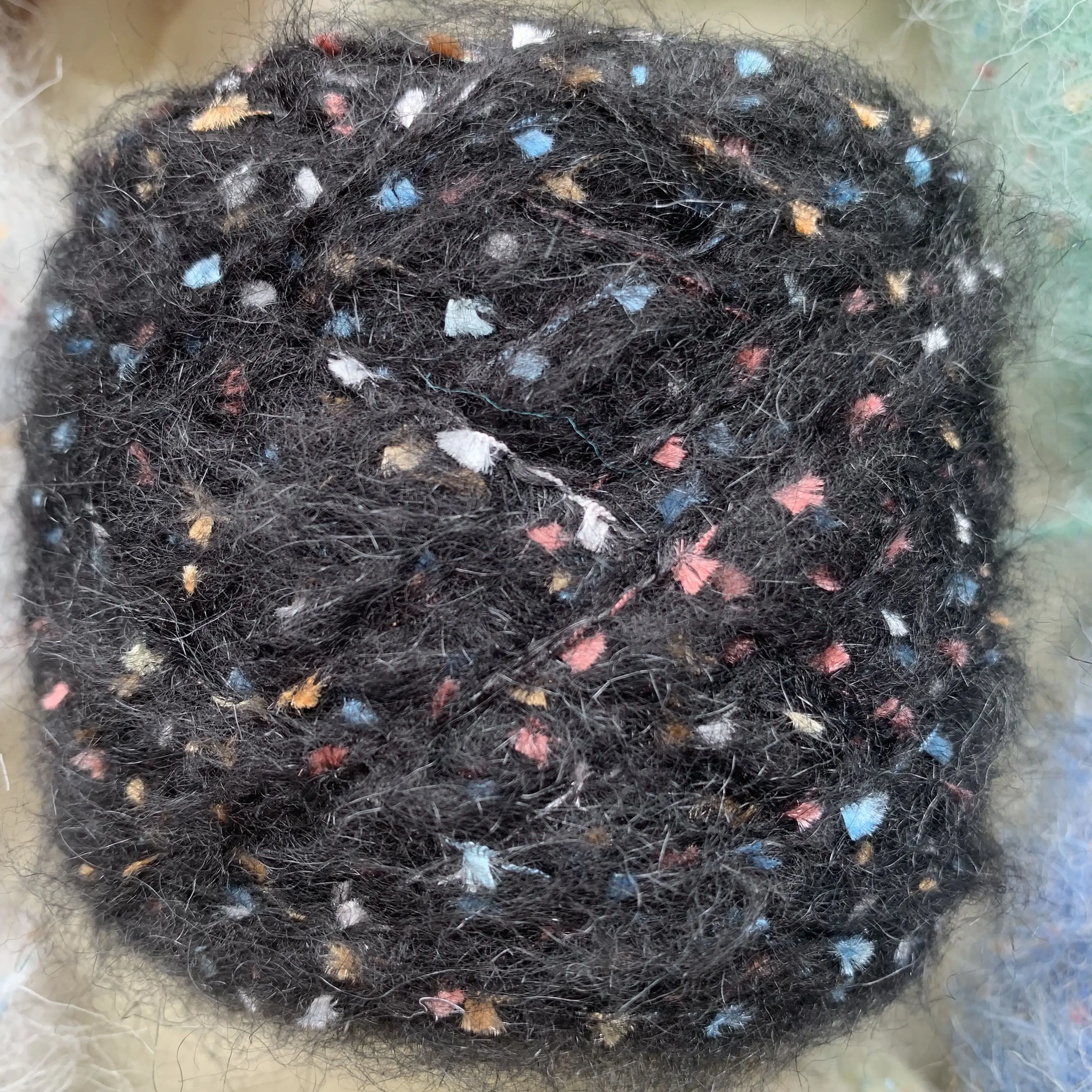 Hilo de mezcla de Mohair para tejer a mano, hilo de lana de Gypsophila mezclado, costura DIY, bufanda, suéter, sombrero, hilo de ganchillo, 50g por rollo: Azul