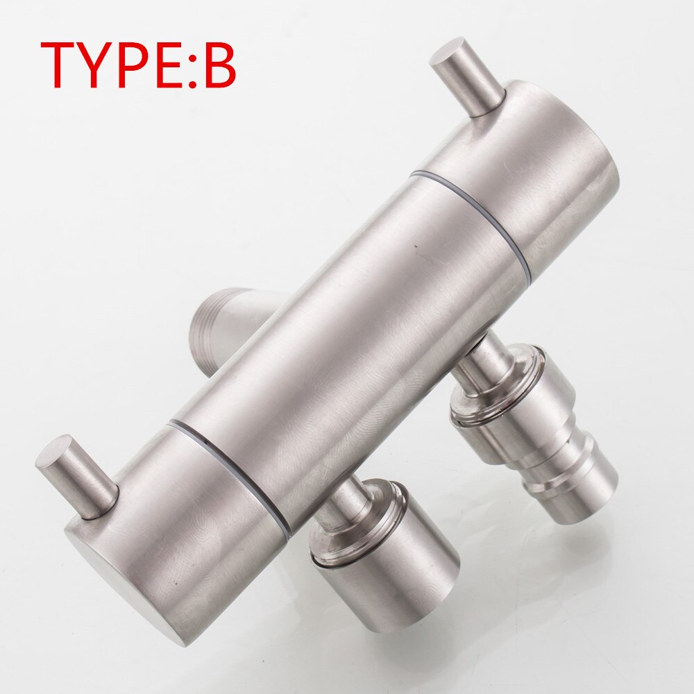 Doodii 304 Rvs Dubbele Gebruik Bibcock Set Met 1.5 Meters Doucheslang Dual Handvatten Wasmachine Kranen Bidet Kraan: YELLOW