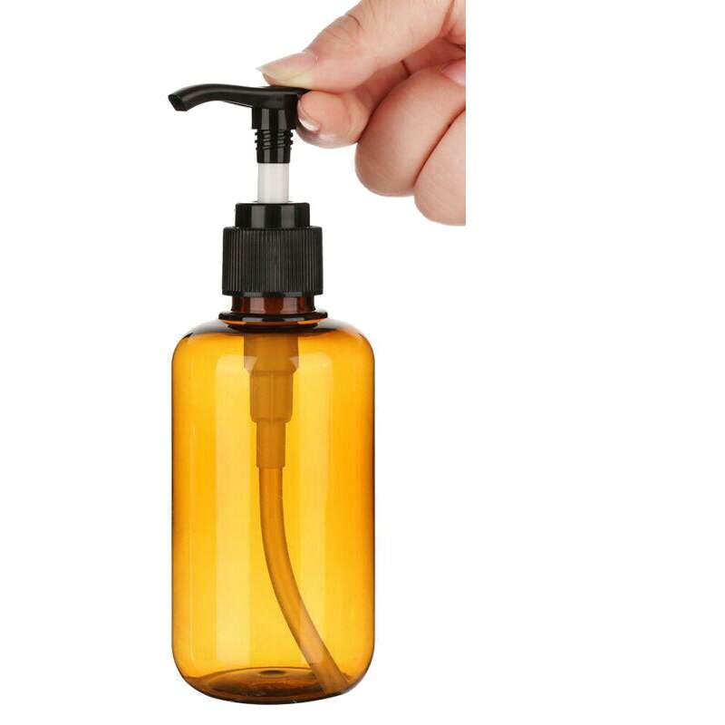 5X 200Ml Brown Soap Dispenser Plastic Foaming Bottle Liquid Pump Container