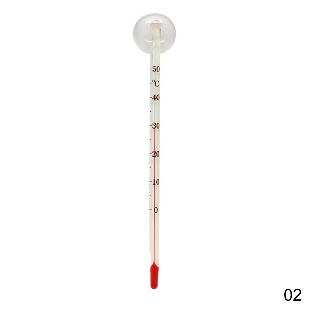 15Cm Hydrometer Aquarium Glas Aquarium Thermometer Aquarium Dompelpompen Glazen Thermometer Met Zuignap: White