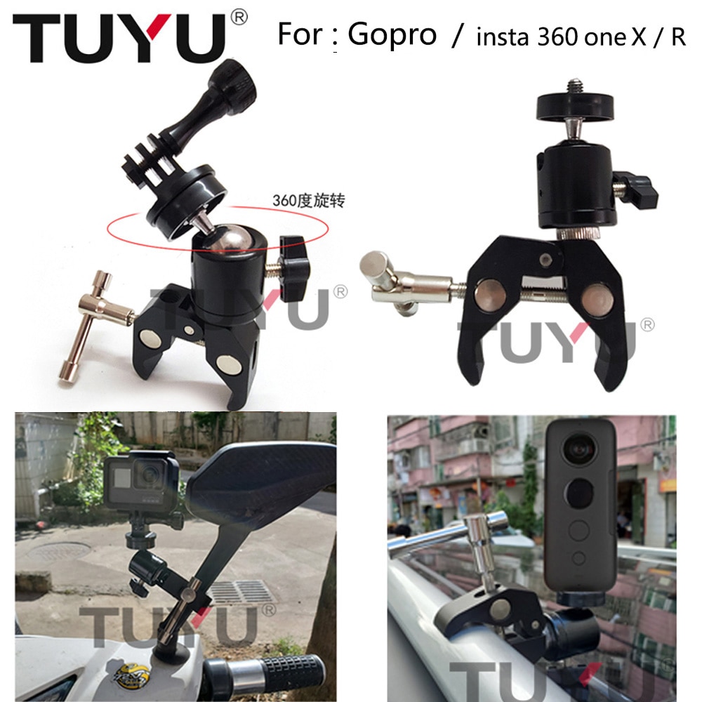 Tuyu Motorfiets Stuur Houder Insta 360 Een X Ram Mount Voor Gopro Max Sjcam Eken Go Pro Dji Osmo Action camera Accessoire