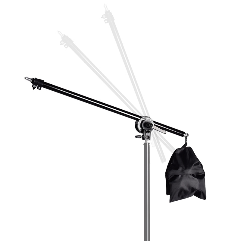74-135cm- studio foto teleskopisk bom arm top lys stativ med sandpose til speedlite / mini flash strobe / led video lys / softbox