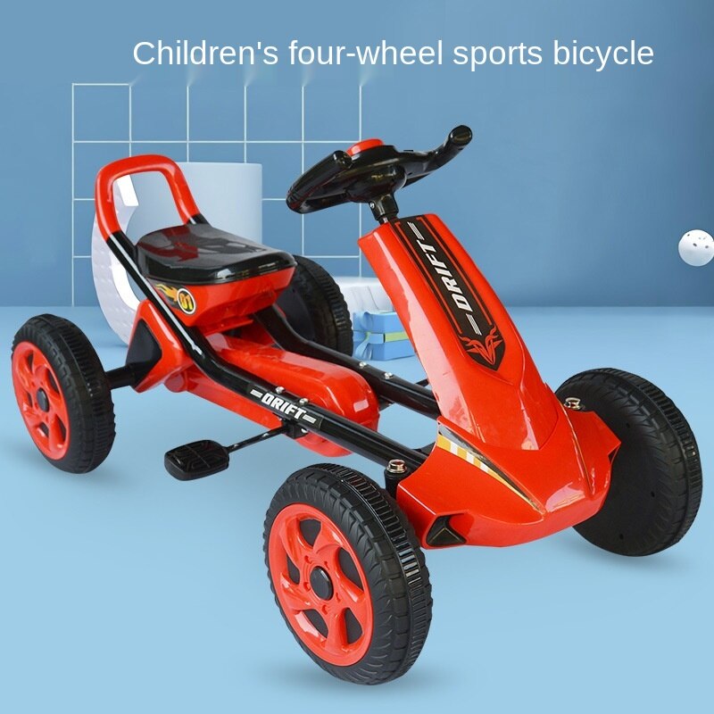 Los niños de cuatro rueda de Go-Kart bebé Pedal bicicleta de ejercicio los niños pueden sentarse cuatro ruedas playa bicicleta Pedal de bicicleta
