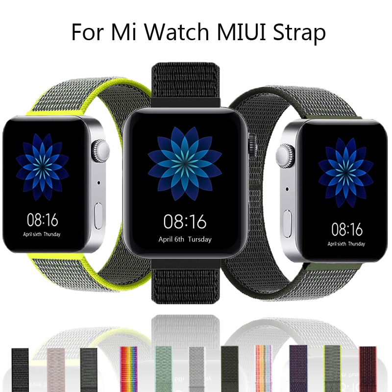 18mm nylon løkkerem til xiaomi mi watch miui bands erstatningsarmbånd til xiaomi smart watch correa