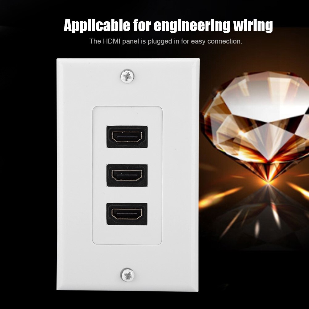 3-- portars hdmi hd videopanel uttagssatser usb navadapter väggplatta monteringsuttag​​ hdmi panel för teknisk ledning