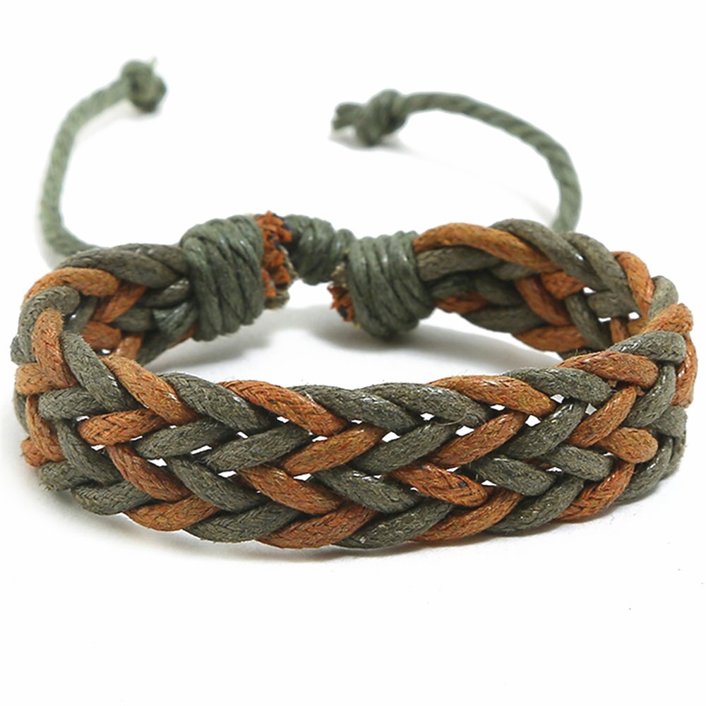 Zwart Gevlochten Casual Handnade Multicolor Touw Geweven Weave Mannen Vrouwen Lederen Armbanden Vrouwelijke Mannelijke Sieraden