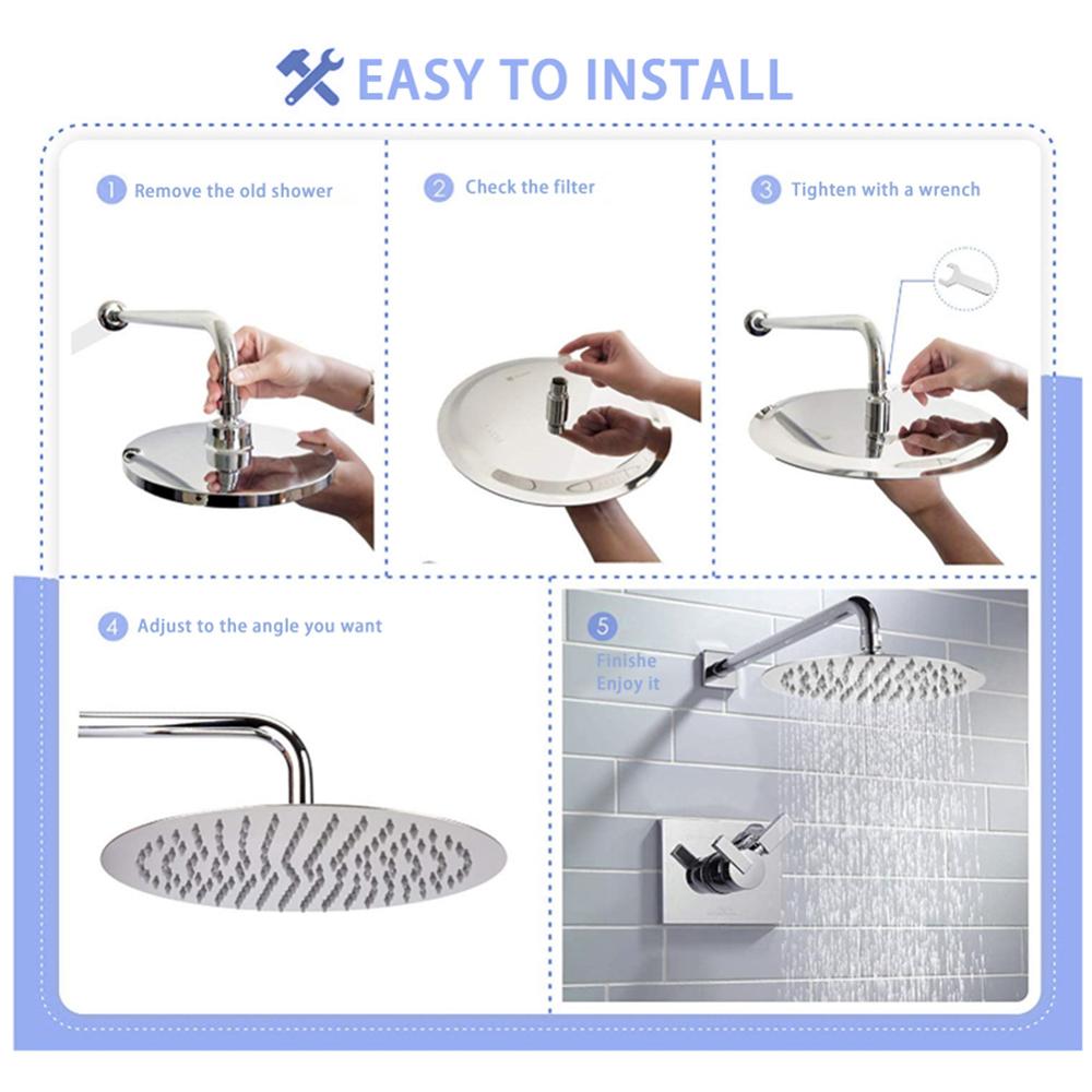 Hoge Druk Douchekop, 8 Inch Regen Douchekop, High Flow Grote Bad Douche Gemaakt Van 304 Roestvrij Staal