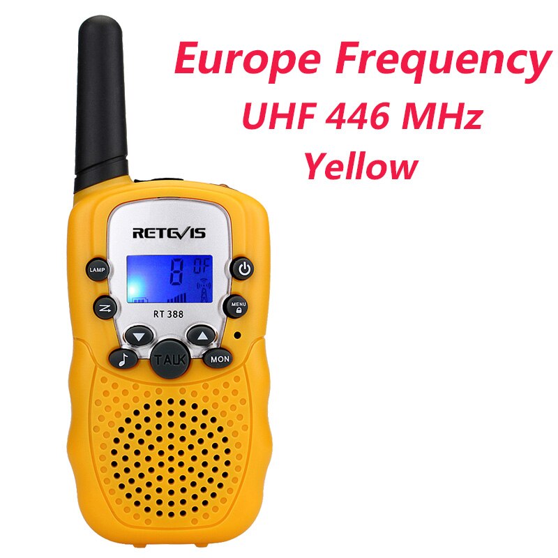 1pc Mini Walkie Talkie Kids Radio Retevis RT388 0.5W UHF 462-467MHz US Frequency Portable Two Way Radio J7027: Europe Yellow