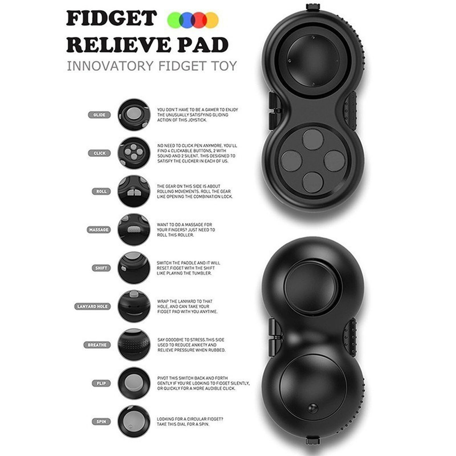 Fidget Pad Decompression Gamepad Squishy Toy Relieve Antistress For Hands Anxiety Of Children Adults Figet Toys Stress Relief W3