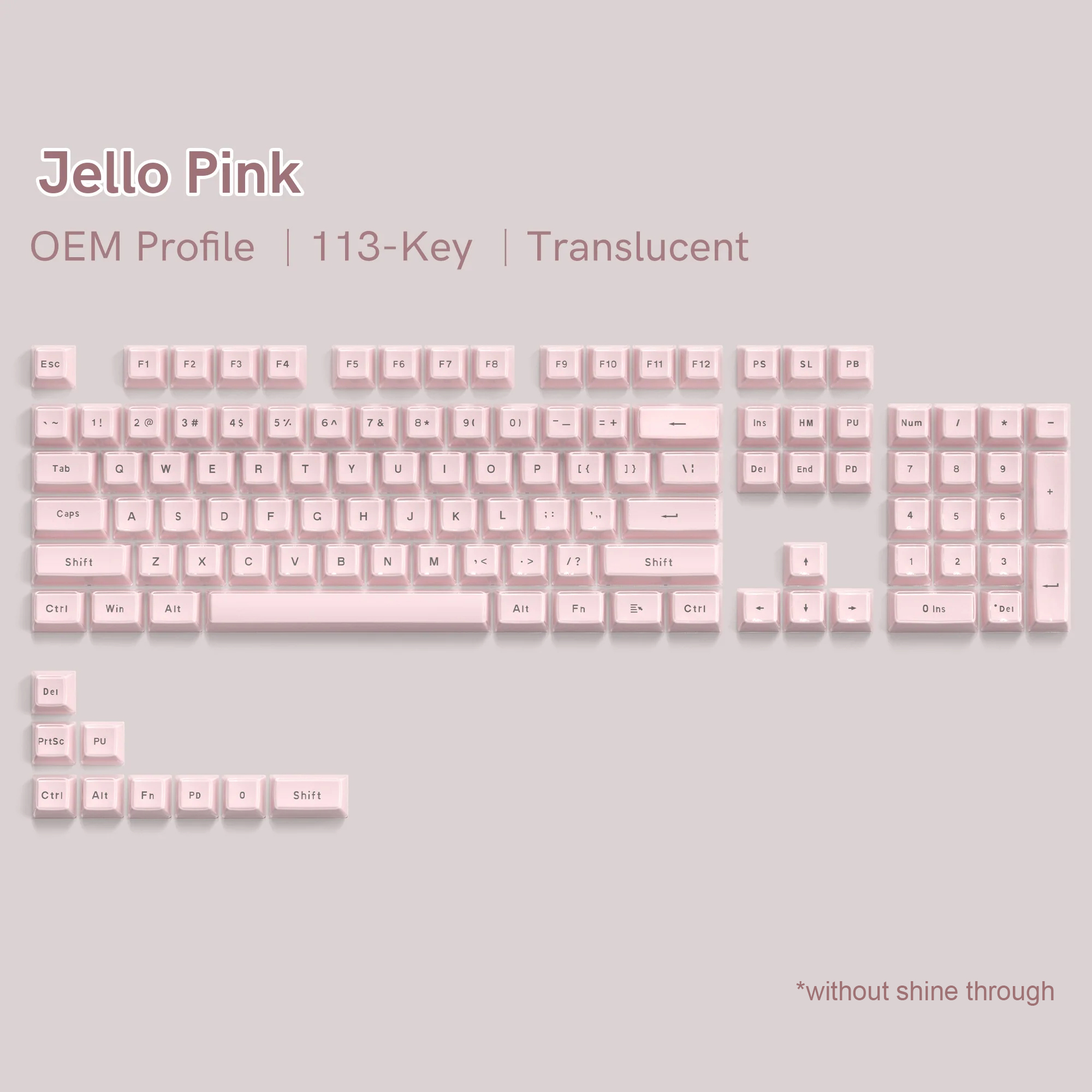 Womier White Crystal Jelly Keycaps Aangepaste zijkant bedrukte Keycaps 113 toetsen OEM-profiel voor Cherry MX Switches Mechanisch toetsenbord: Kaki