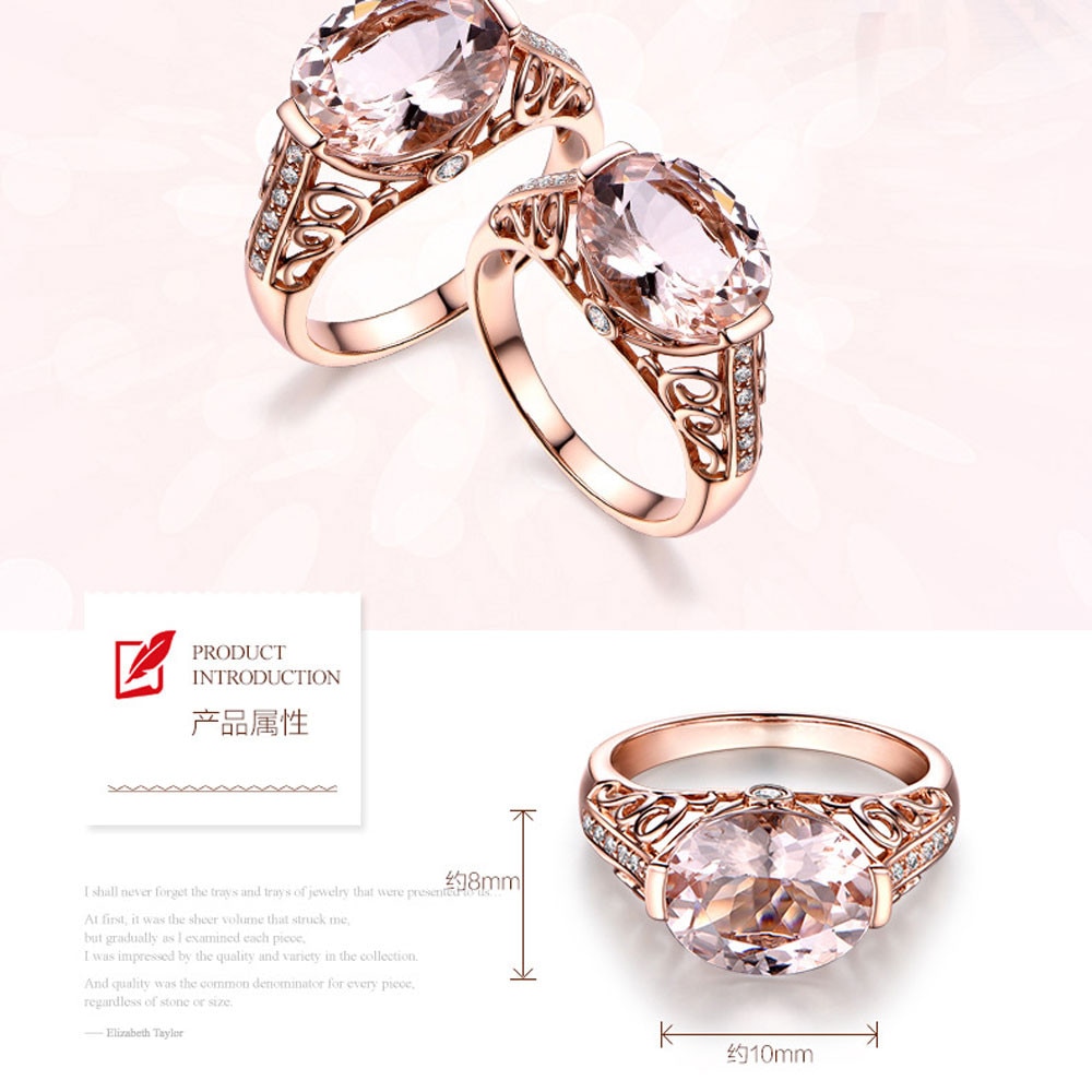 Rose Gold Cubic Zirconia Stone Wedding Rings For Women Engagement Rings Jewelry Bijoux Bague Femme