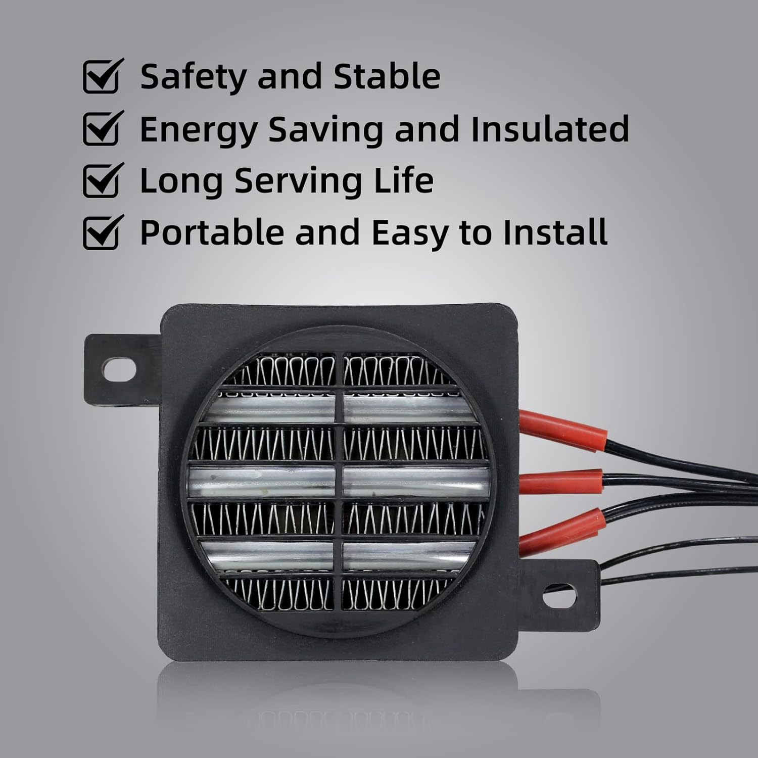 Aquecedor ptc 12v 24v 48v 110v 220v 50 ~ 400w aquecedor isolado termostático cerâmico com ventilador incubadora de isolamento para animais de estimação aquecedor elétrico