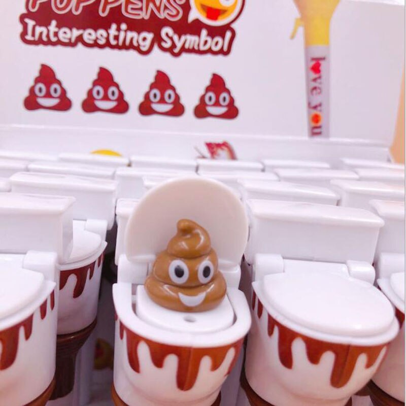 Bolígrafo punta bola lindo papelería creativa divertida caricatura pusable inodoro Poop bolígrafo 0,7mm tinta negra Oficina papelería de aprendizaje