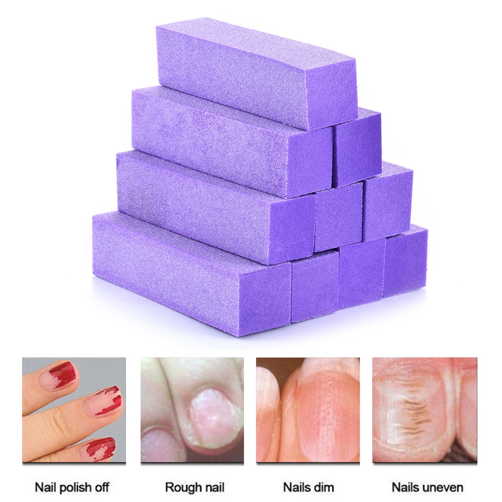 10 Stuks Buffing Nail Spons Schuurblok Nagellak Duurzaam Onbeschadigd Nagels Unisex Nagelvijl Pedicure Manicure Nail Art Gereedschap