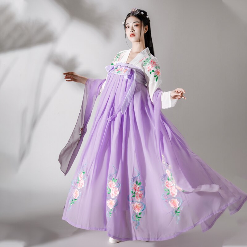 Costume traditionnel Hanfu chinois de danse ancienne pour femmes, robe de photographie, robes folkloriques, tenue de Festival, vêtements de spectacle: 4 / M