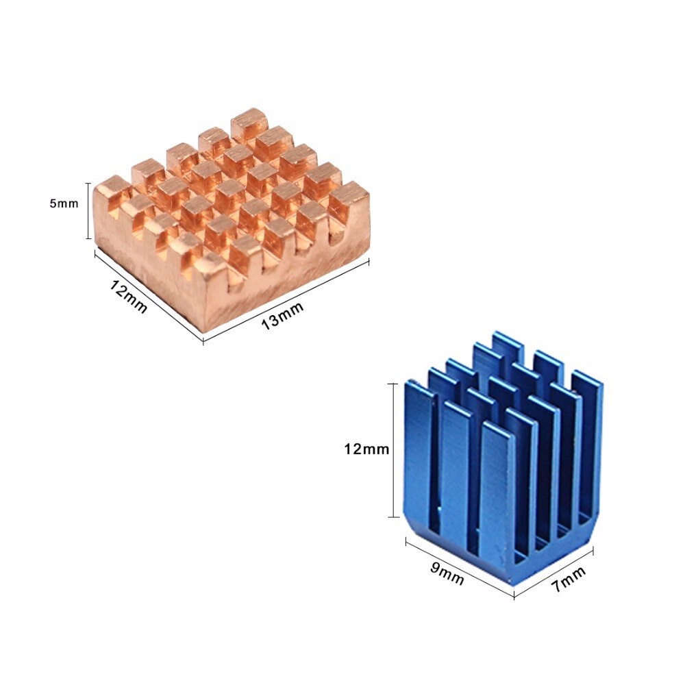 Raspberry Pi 3 Heat Sink Kits Copper Aluminum Heatsink Radiator Cooler Kit for Raspberry Pi 3B+ Plus 2 Heatsinks 12 PCS/LOT