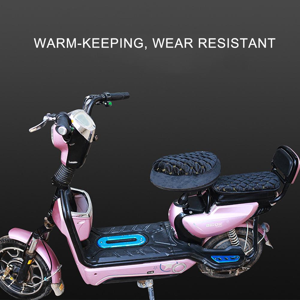 Motorcykel scootere sædebetræk plys rundt forsæde / trekantet forsæde / bagsæde beskyttelsesdæksel til scootere cykel cyklus