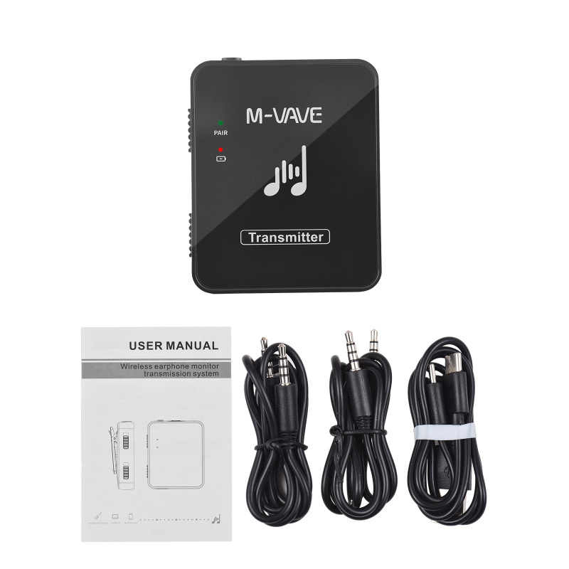 Récepteur d'oreille arrière sans fil M-VAVE WP-10 2.4GHz, récepteur Rechargeable du système de Transmission de moniteur d'écouteurs sans fil: jaune clair