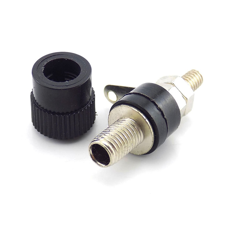 4 stuks 10 stuks 4mm bananenstekkers connector socket vernikkelde aansluitklem moer bananenstekker jack connectoren rood zwart diy connectoren