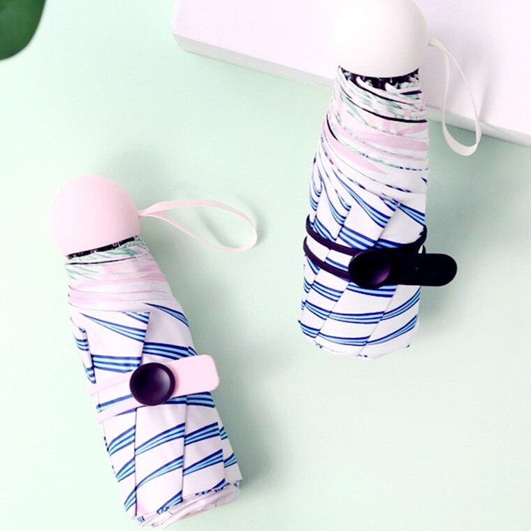 Leuke Vrouwen Paraplu Vijf-Fold Opvouwbare Paraplu Bescherming Zon Uv-bescherming Parasol Regen En Zon Dual-Gebruik vinyl Paraplu