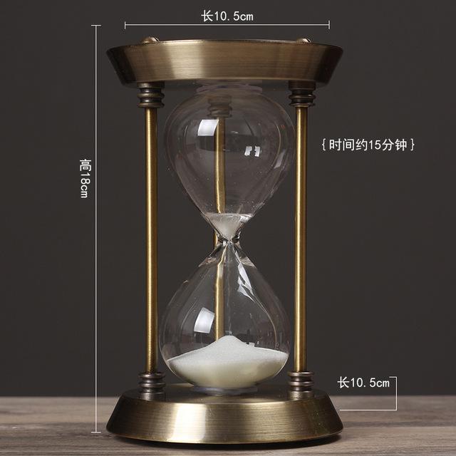 Retro metal timeglas sand timer metal timeglas sand timer glas timer sandglas en times glas vintage stueindretning: 15 min