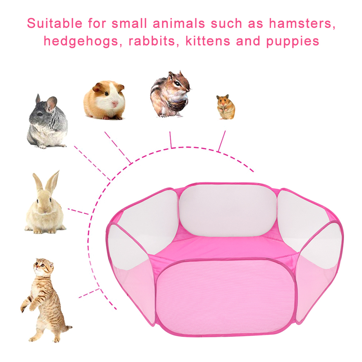 Portable Pet Playpen Cat Dog Cage Tent Playpen Folding Fence For Hamster Hedgehog Small Animals Breathable Puppy Outdoor Pet