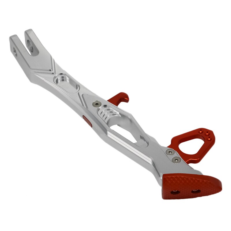 MotoLovee-CNC alumínio liga Kickstand para motocicleta, suporte lateral para Scooter, Street Standard: Laranja