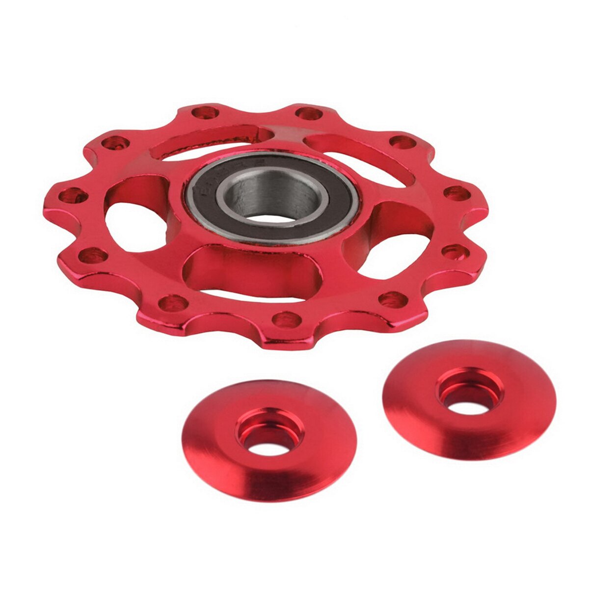 Variable Speed Guide Wheel of Bicycle and Mount Bike Rear Guide Wheel of Transmission Multi-color CNC Anode Guide Wheel: Red