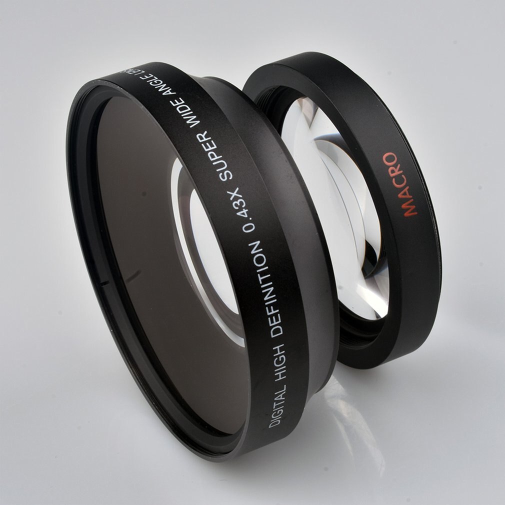 67mm 0.43X lente gran angular cristal óptico Ultra lente ojo de pez gran angular para cámaras digitales