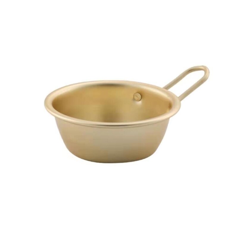 GXMA Korean Yellow Aluminum Bowl with Handle for Noodle Traditional Rice Wine Kitchen Cookware Camping Traditional Wine Bowls: 2 / 13.5cm